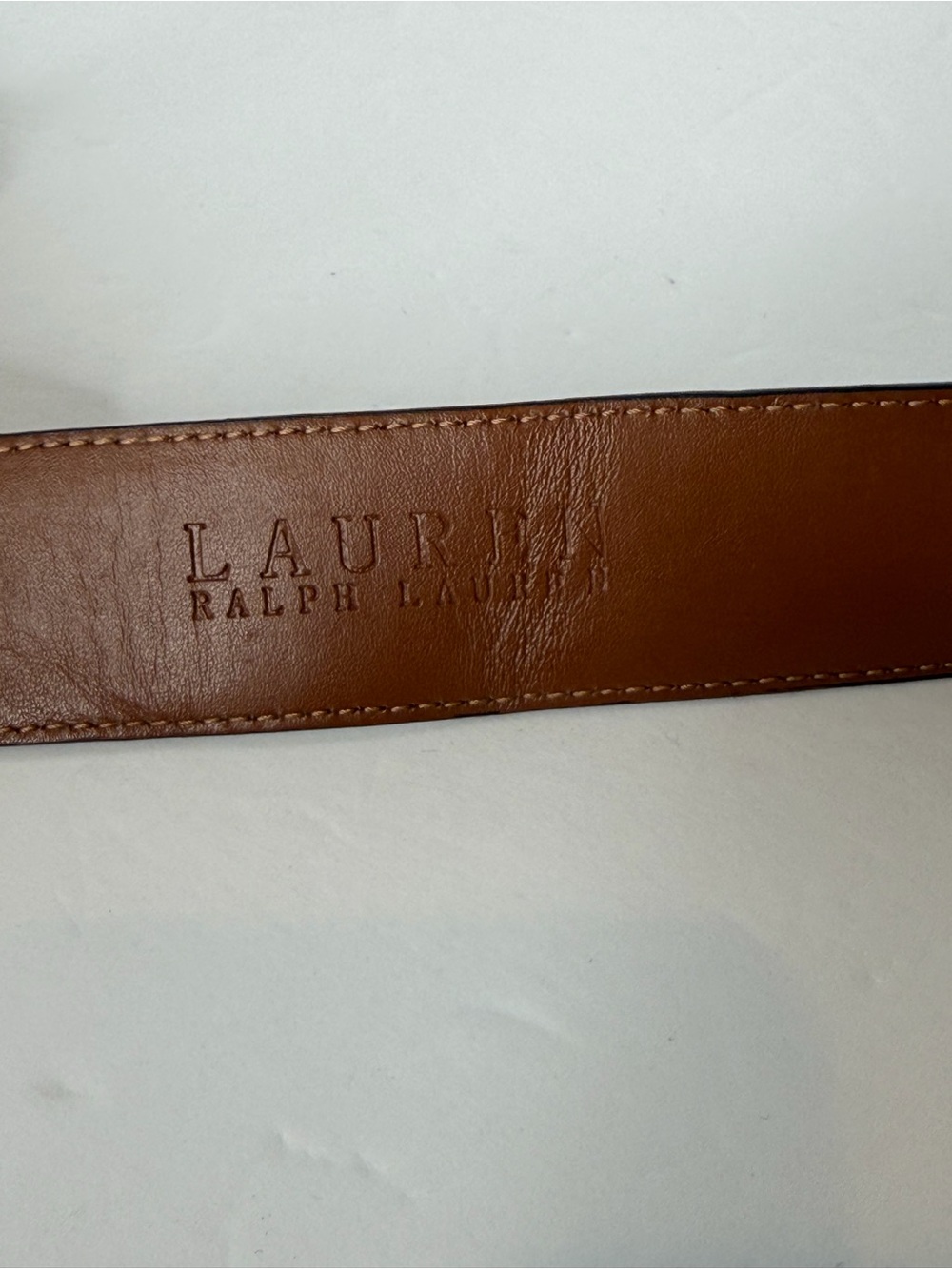 Ralph Lauren RLL  leather belt size S in navy blue gold-tone buckle - Picture 9 of 14